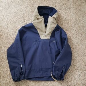 JCrew Navy and Tan Windbreaker